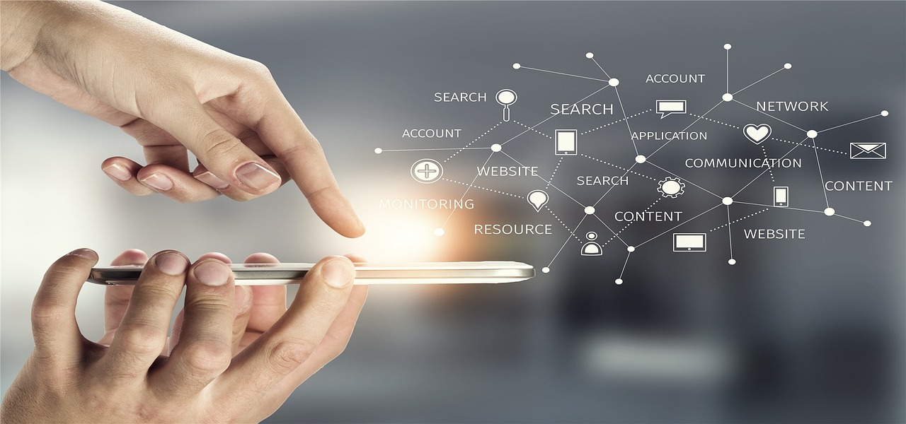 Hand, business, technology — examplearticle